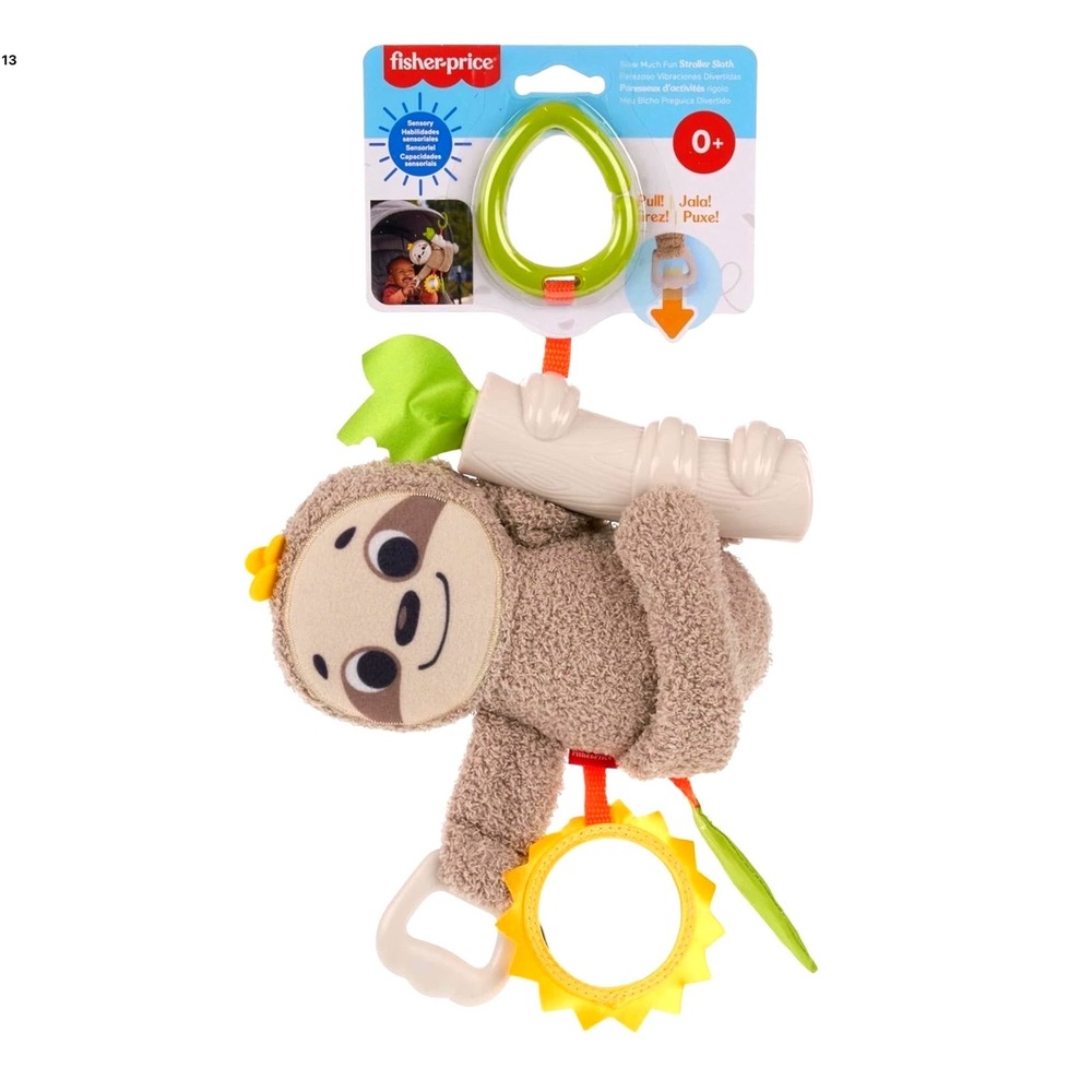 Fisher Price Sloth Stroller Toy Clip On Infant Activity Plush 0+ BNWT